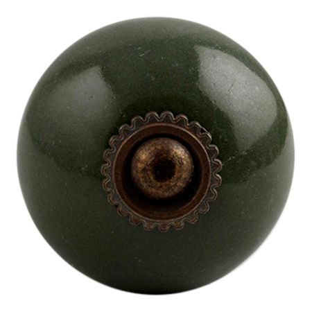Olive Round Antique Fitting Ceramic Dresser Knob